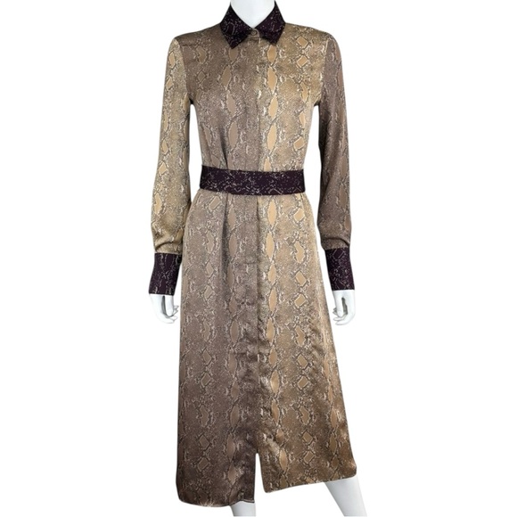 EQUIPMENT Brown Snakeskin Maxi Dress Size XS EQUIPMENT Brown Snakeskin Maxi Dress Size XS